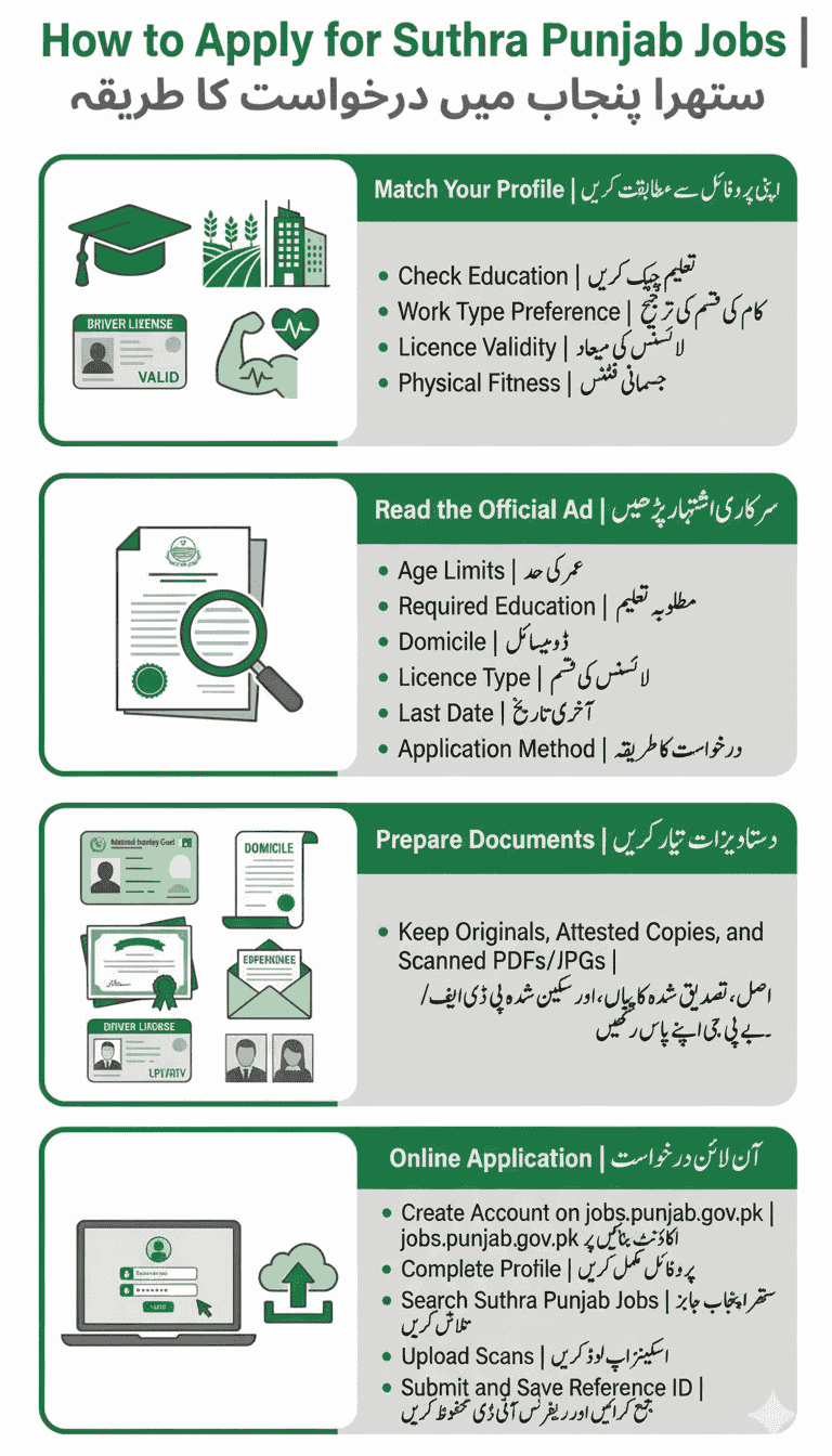 How to Apply for Suthra Punjab Jobs - Step by Step Guide in English and Urdu